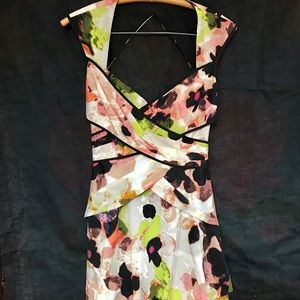 Jessica Simpson silk ruffle party dress floral